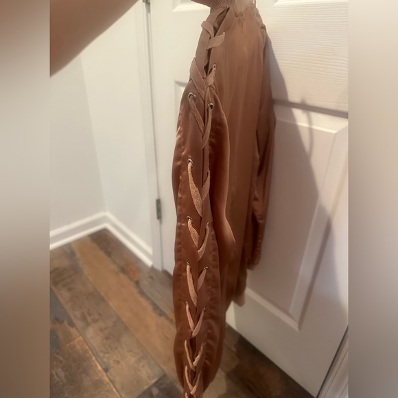 Missguided Rose Gold Varsity Jacket - Picture 3 of 4